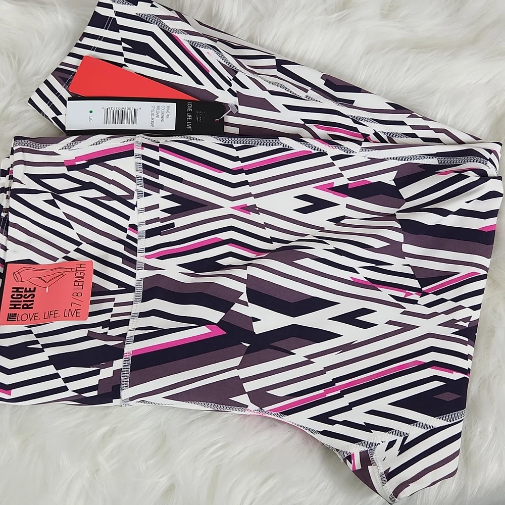 NWT, Love, Life, Live, Women's Multicolor yoga pants7/8 Length high rise, Sz L/G - Picture 6 of 9